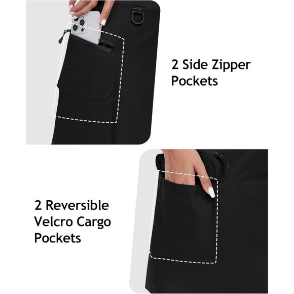 MoFiz Womens 18" Hiking Cargo Skort Athletic Skirt High Waist Golf Dressy Casual - Picture 5 of 7